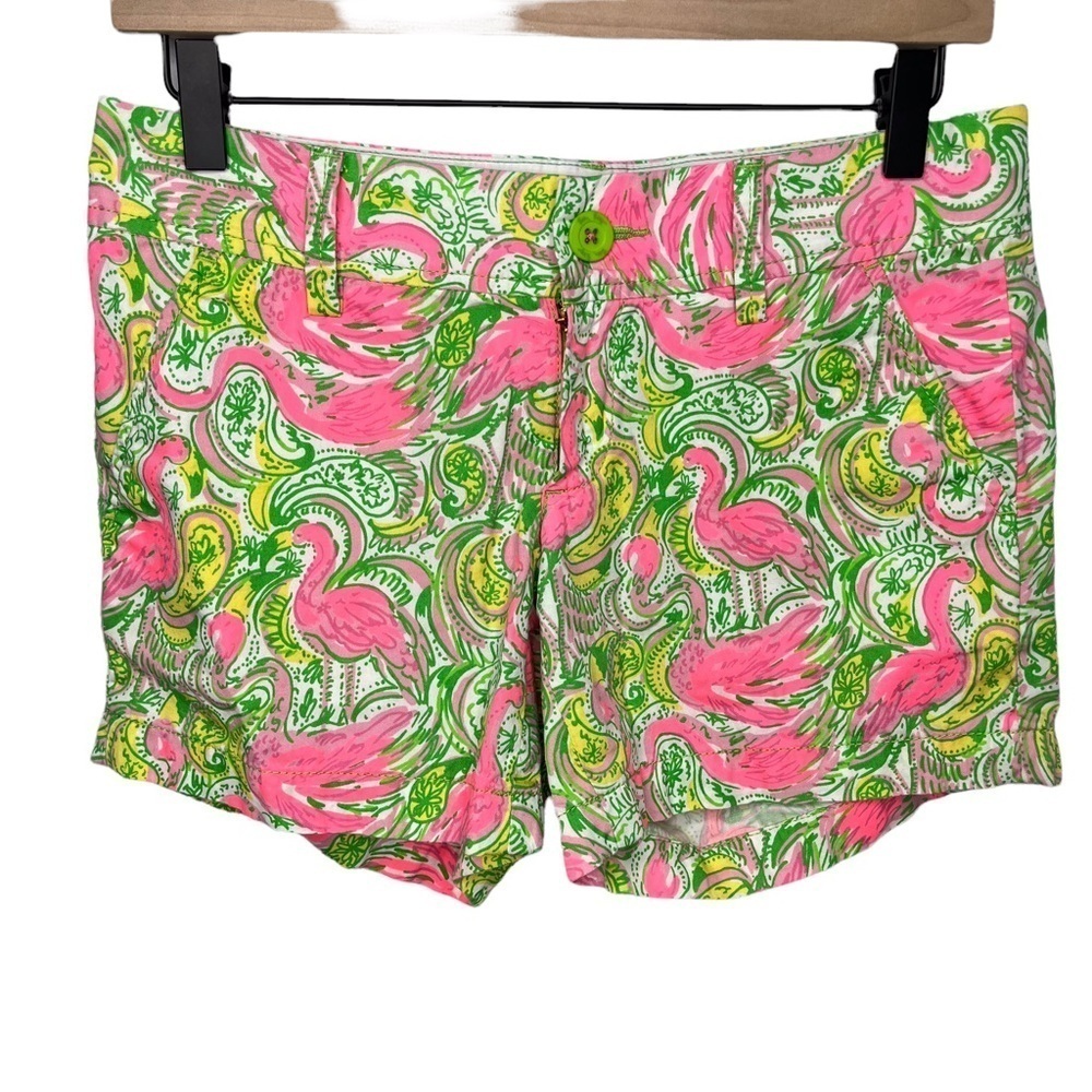Lilly Pulitzer Hot Wings Callahan Shorts Pink Flamingo Size 0 Resortwear - Picture 3 of 11